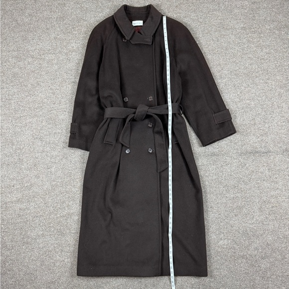 VTG Charles Klein Brown Wool Floor Length Double Breasted Belted Coat Women’s 3X - Picture 11 of 13